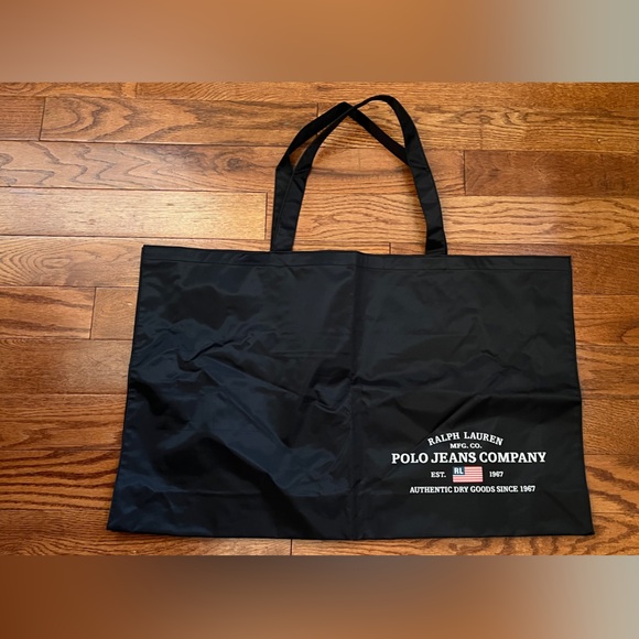 RARE- Polo Sports Extra Large Nylon Shopping Tote Bag - Navy - Picture 3 of 6